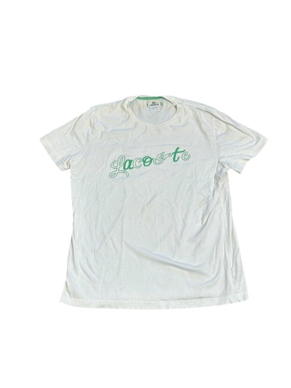 Lacoste Men’s Logo White Short Sleeve T-Shirt Size 5 Large
